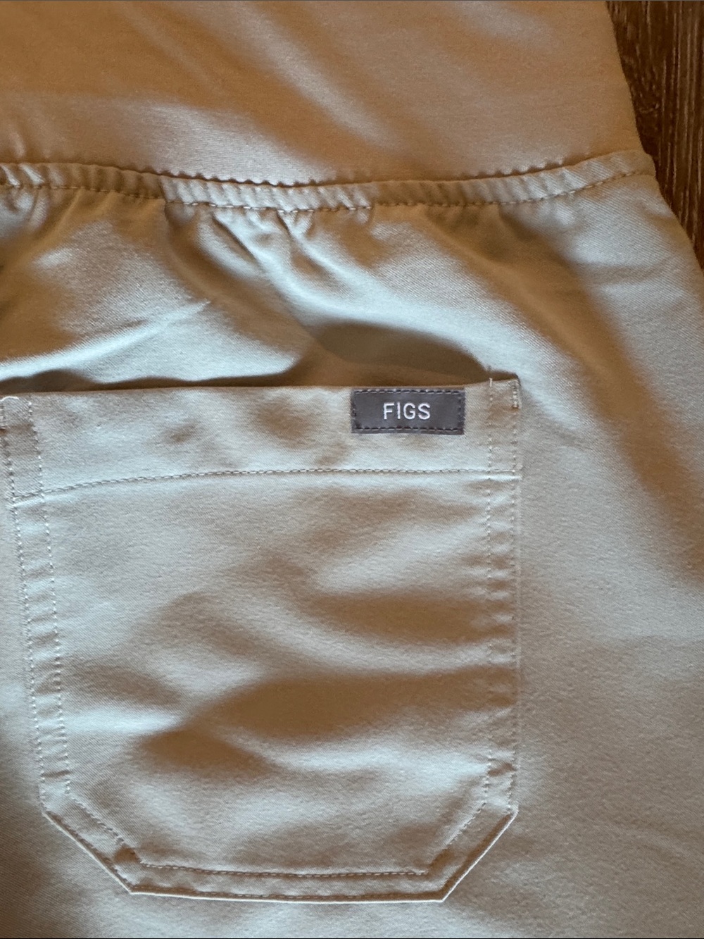 Figs Beige Scrub-Style with Red Drawstring - Picture 9 of 9